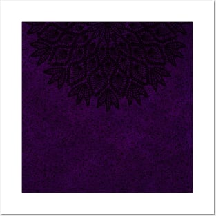 Purple and Black Filigree Posters and Art
